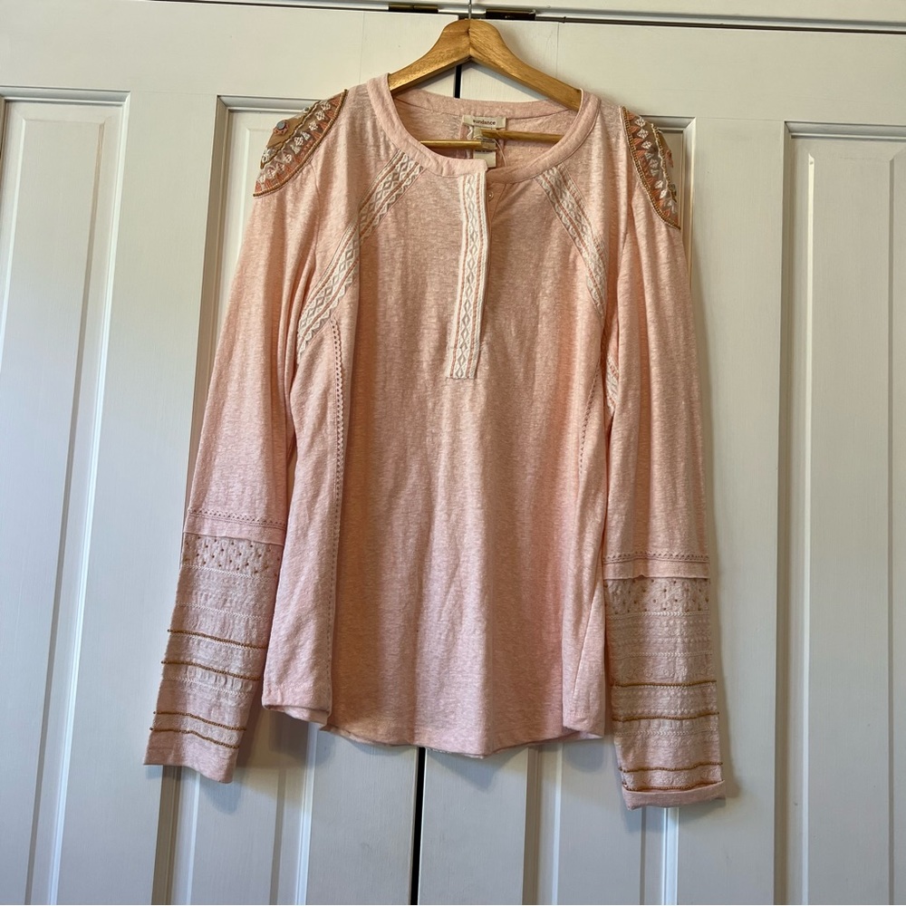 Sundance Pink Lace Detail Top